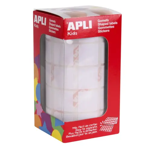 Rouleau gommettes carrées 20 mm Blanches - Apli photo du produit