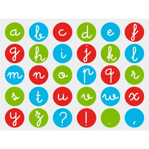 Rouleau gommettes alphabet minuscules Ø 20 mm - Apli photo du produit