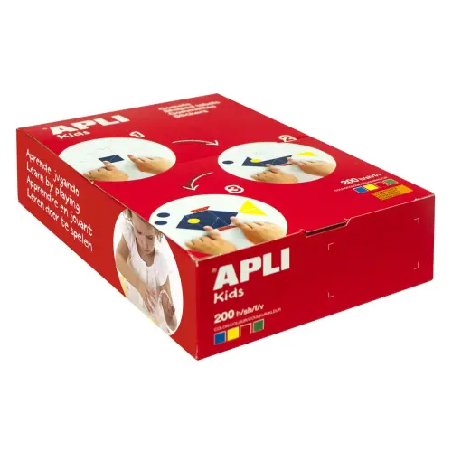 Boîte gommettes carrés tailles et couleurs assorties 200 feuilles photo du produit