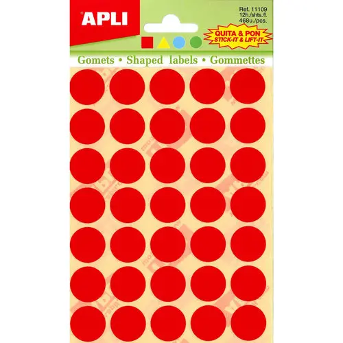 Gommettes formes g&eacute;om&eacute;triques enlevables jaune, bleu, rouge et vert 12 feuilles photo du produit