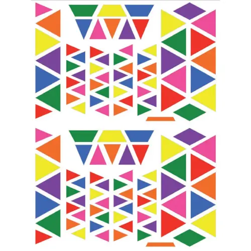 Gommettes triangulaires enlevables multicolores 6 feuilles photo du produit