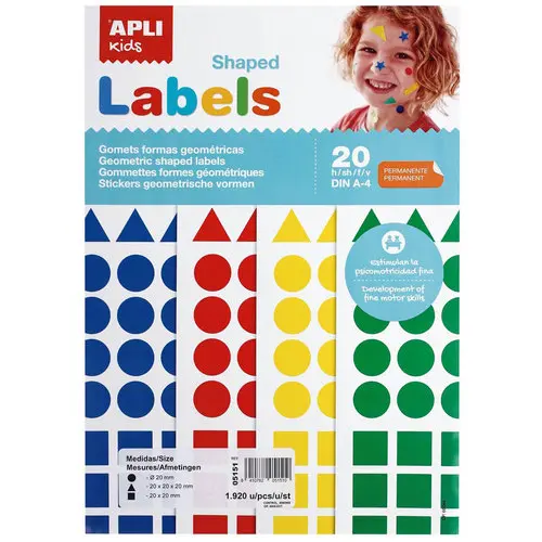 Gommettes A4 20 mm 4 couleurs 20 feuilles photo du produit