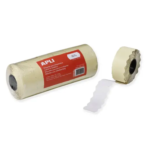 Lot de 6 rlx de 1500 étiquettes blanches sinusoidales 26 x 12 mm - Apli photo du produit