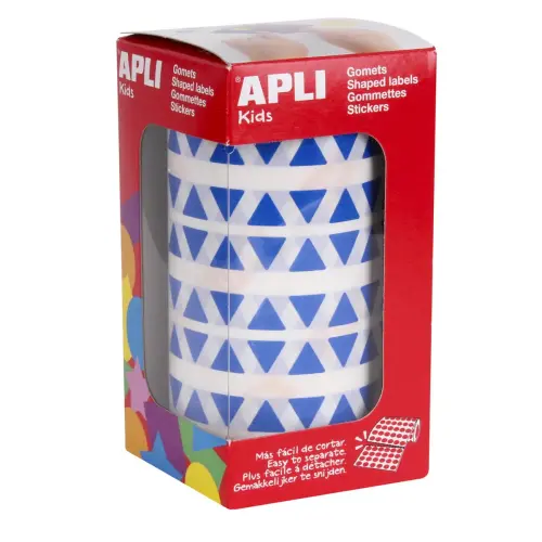 Rouleau gommettes triangulaires 10,5 mm Bleues - Apli photo du produit