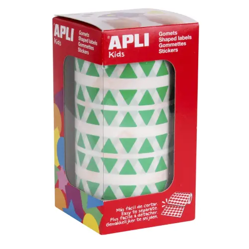 Rouleau gommettes triangulaires 10,5 mm Vertes - Apli photo du produit