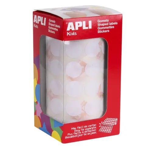 Rouleau gommettes rondes Ø 15 mm Blanches - Apli photo du produit