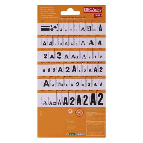 Lettres transfert majuscules noires 4 mm 470 caractères - Apli photo du produit