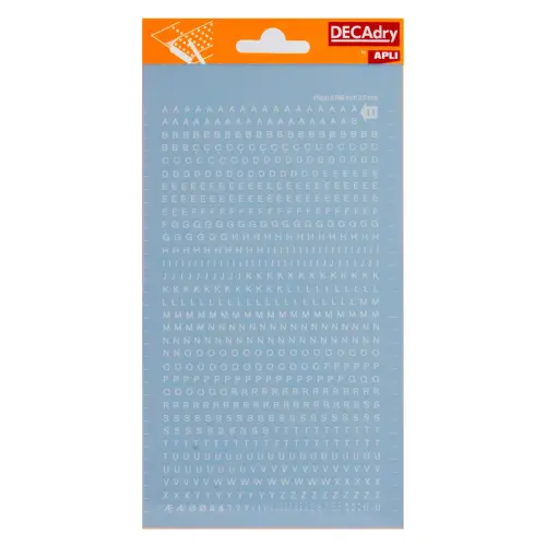 Lettres transfert majuscules blanches 2,5 mm 730 caractères - Apli photo du produit