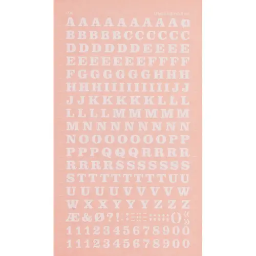 Lettres et chiffres transfert blancs 6 mm 214 caractères photo du produit