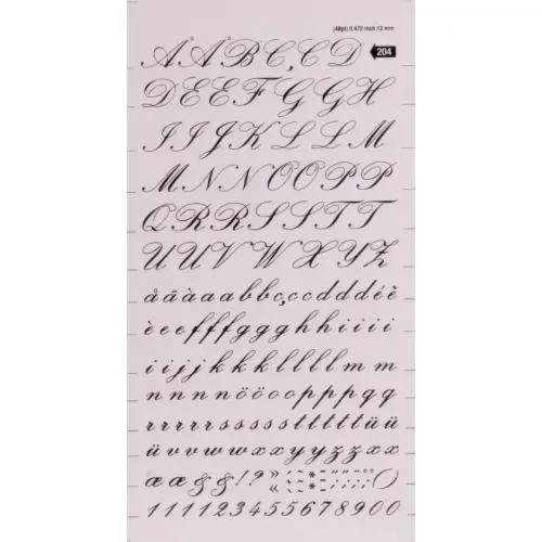 Lettres et chiffres transfert noirs 12 mm 179 caractères - Apli photo du produit