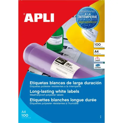Boite 100 étiquettes polyester laser/copieur - Apli photo du produit