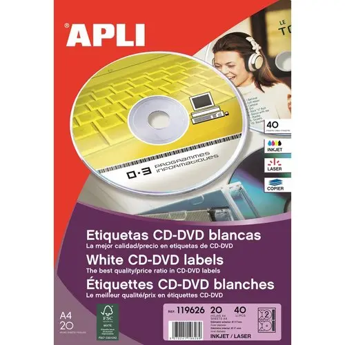 Pochette de 40 étiquettes CD/DVD photo du produit