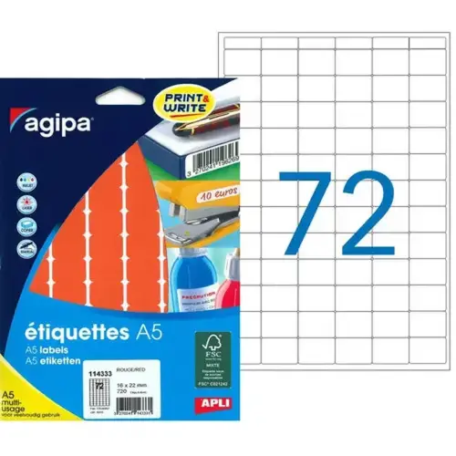Etiquettes rouge multi-usage 16 x 22 mm 10 feuilles photo du produit