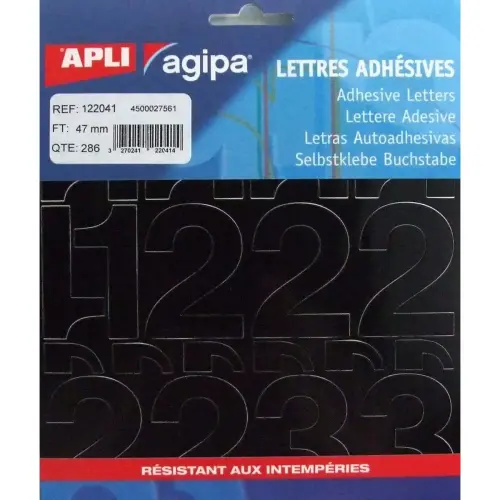 Pochette 286 chiffres Noirs - Apli photo du produit