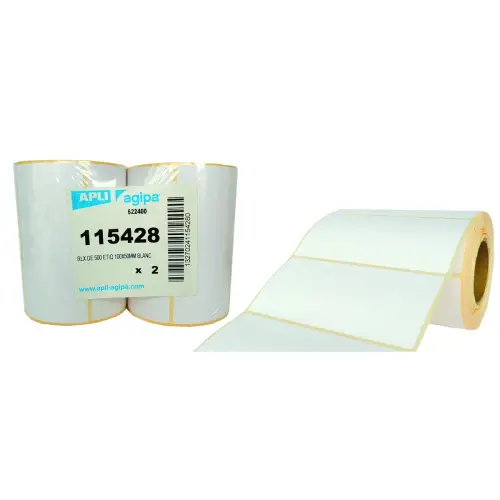 Rouleau de 500 &eacute;tiquettes blanches photo du produit