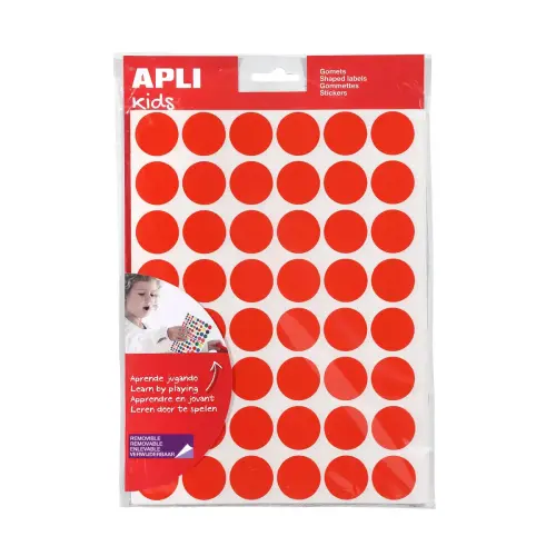 Gommettes enlevables formes assorties 24 mm / couleurs assorties 18 feuillesles - Apli photo du produit