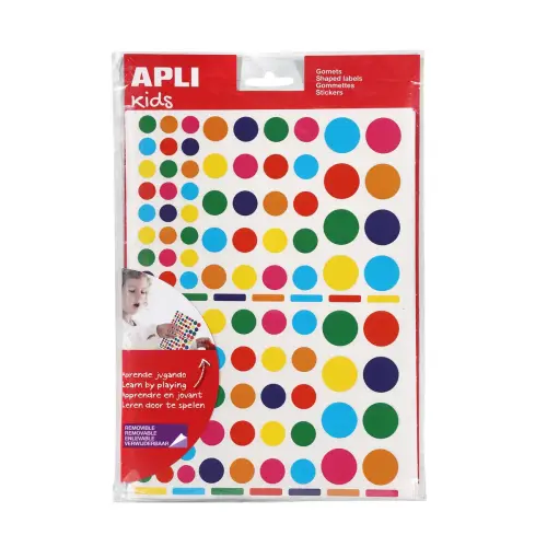 Gommettes enlevables formes et couleurs vives assorties 40 feuillesles - Apli photo du produit
