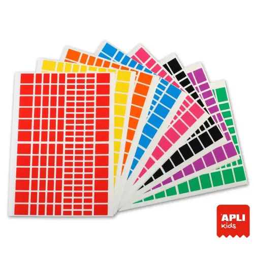 Pochette de 2592 gommettes rectangles couleurs assorties - Apli photo du produit
