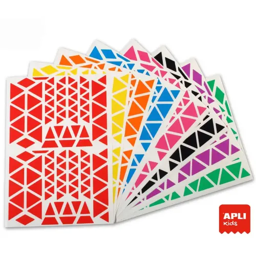 Pochette de 2160 gommettes triangles couleurs assorties - Apli photo du produit