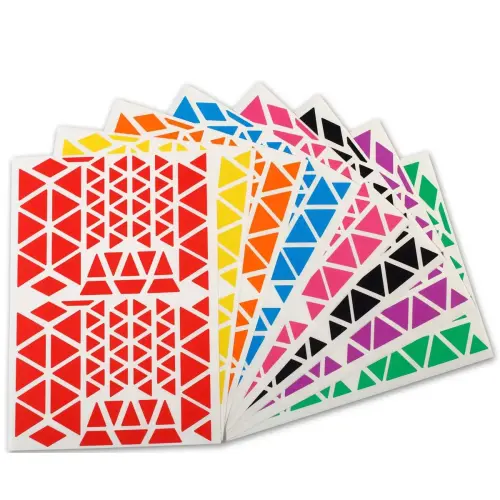 Gommettes enlevables triangles de couleurs assorties 18 feuillesles - Apli photo du produit