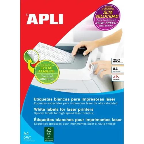 &Eacute;tiquettes blanches permanentes pour laser 70,0 x 35,0 mm 250 feuilles photo du produit