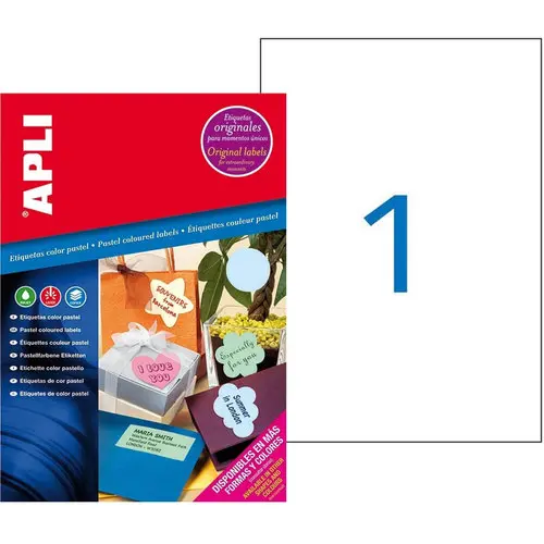 Étiquettes rose pastel permanentes 210,0 x 297,0 mm 20 feuilles photo du produit