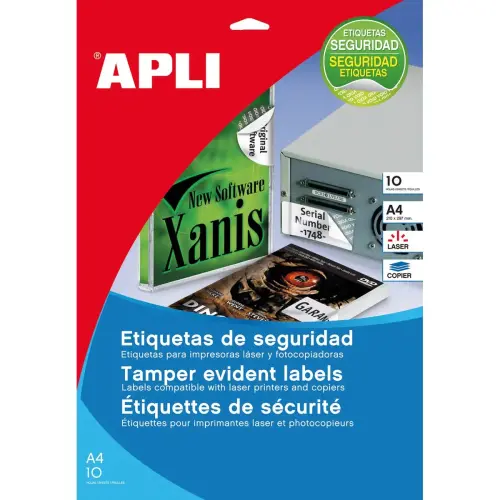 &Eacute;tiquettes blanches de s&eacute;curit&eacute; &Oslash; 40,0 mm 10 feuilles photo du produit