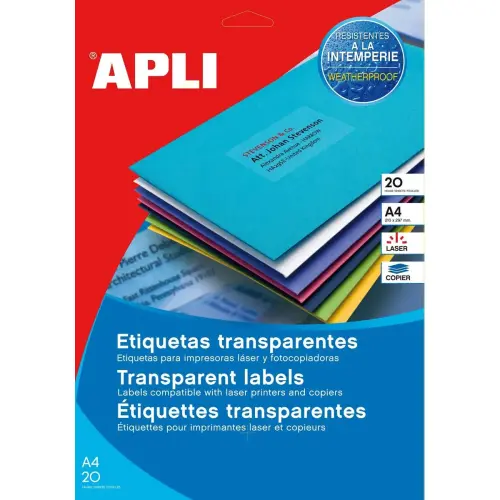 Etiquettes polyester transparente laser / Copieur 96x50,8 mm 20 feuilles photo du produit