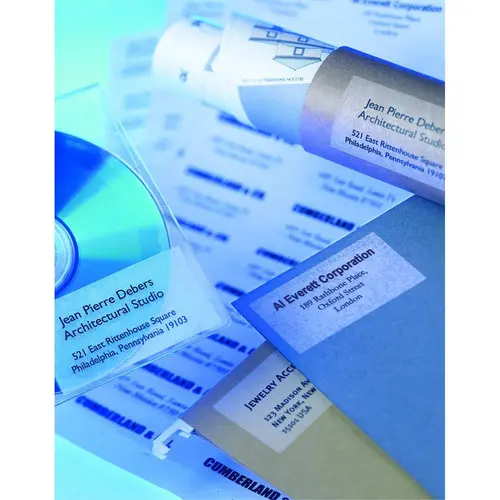 Etiquettes polyester transparente laser / Copieur 38,1x21,2 mm 20 feuilles photo du produit