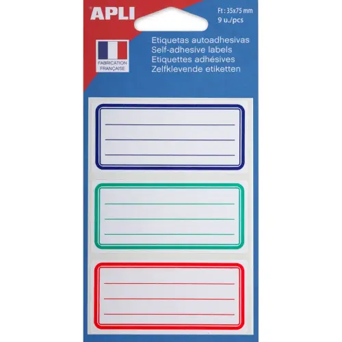 Etiquettes scolaires 35x75 mm 9 u. photo du produit