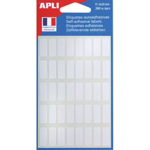 Etiquettes blanches 8 x 20 mm 280 u - Apli photo du produit