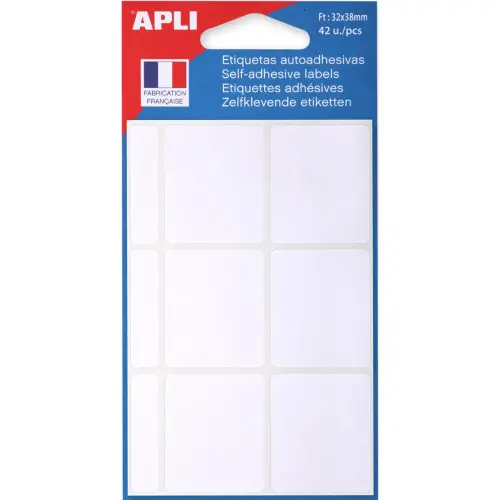 Etiquettes blanches 32 x 38 mm 42 u - Apli photo du produit