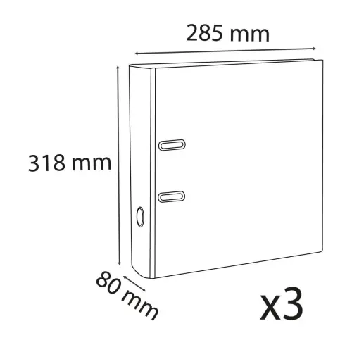 3 Classeurs &agrave; levier - Dos 80 cm - A4 - Noir - EXACOMPTA photo du produit