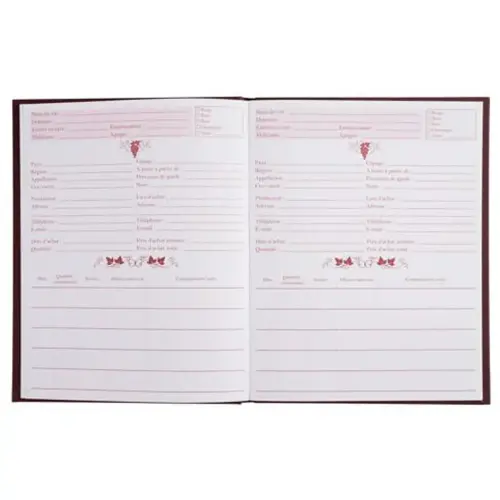 Livre de cave - 22 x 17 cm - 96 pages - Lie de vin - Exacompta photo du produit