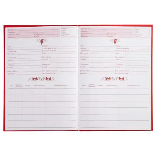 LIVRE DE CAVE 297X210 96 PAGES ROUGE photo du produit