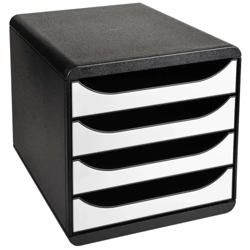 Caisson individuel - 4 tiroirs - Noir et blanc - EXACOMPTA photo du produit