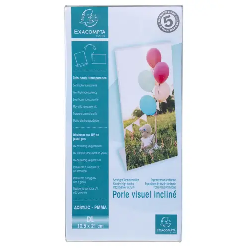 Porte-visuel incliné DL - Cristal - Exacompta photo du produit