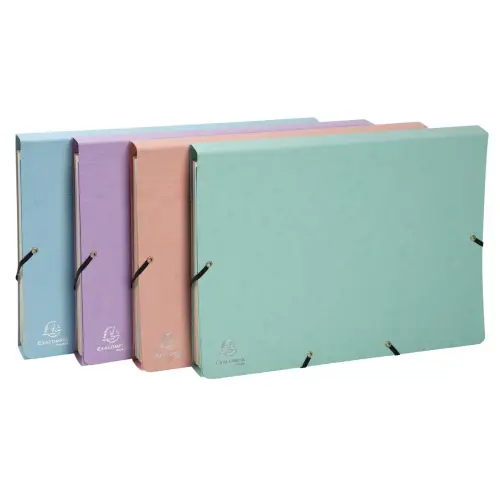 Trieur avec élastiques - 12 compartiments- 34 x 24,5 cm - Coloris pastel - EXACOMPTA photo du produit