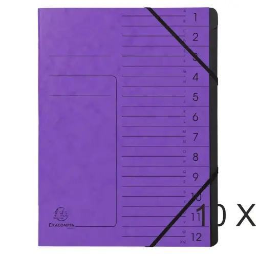 Trieur - 12 compartiments - Violet - EXACOMPTA photo du produit