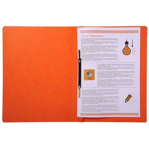 Chemise a lamelles C.L 355g A4 orange photo du produit