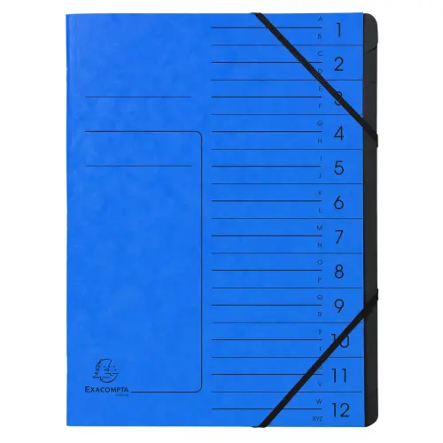 Trieur agrafe int. noir 12 comp. bleu photo du produit