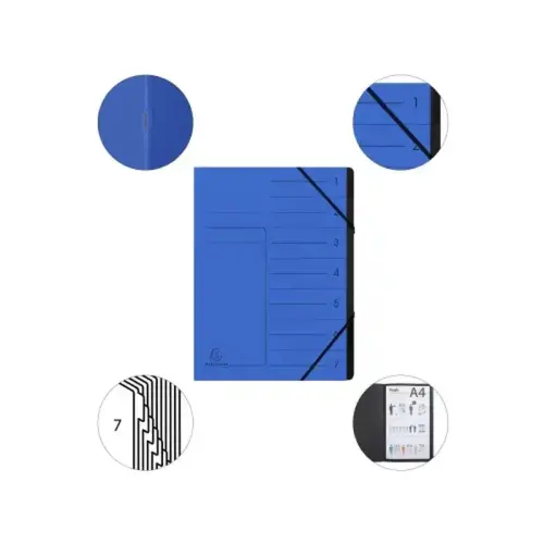 Trieur agrafe int. noir 7 comp. bleu photo du produit