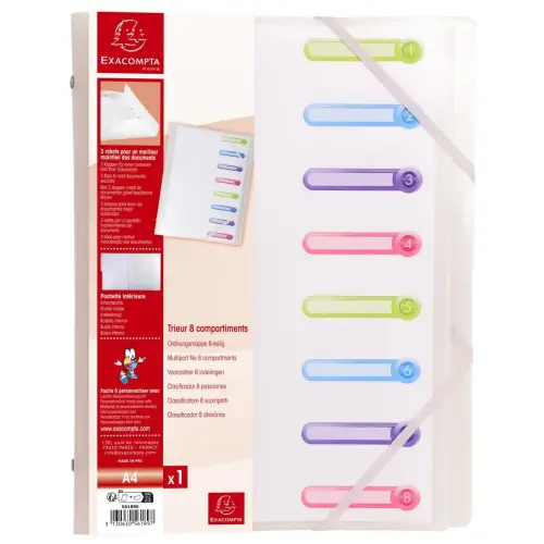 Trieur 3 rabats 8 comp PP Chromaline photo du produit