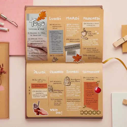 CARNET 21 dots Life Journal KRAFT El photo du produit