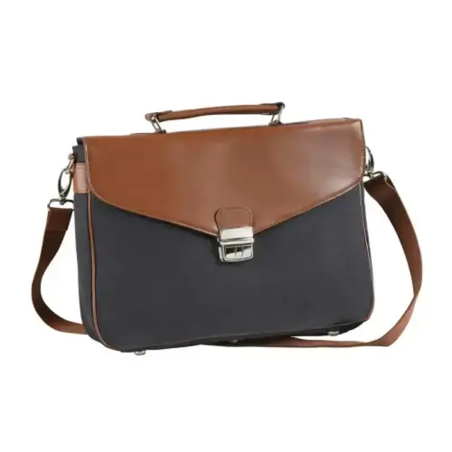 SACOCHE FERMOIR METAL S1829 bleu marron photo du produit