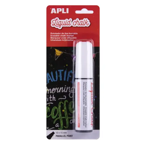 Marqueur craie liq effac 10x15mm blanc photo du produit