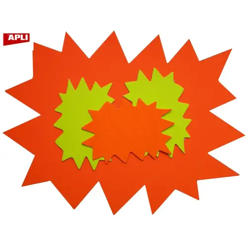 10 Etiquettes - 16 x 24 cm - Jaune et orange fluo - APLI photo du produit