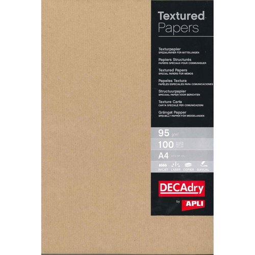 Papier verg&eacute; Kraft - A4 - 95 g/m&sup2; - 100 feuilles - Apli photo du produit