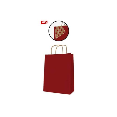 50 Sacs kraft - 32 x 16 x 39 cm - Rouge - APLI photo du produit
