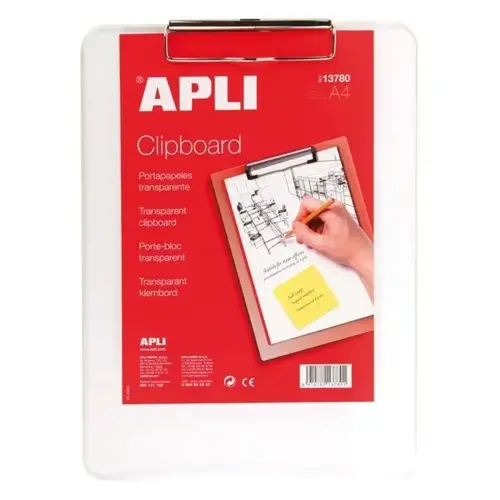 PORTE-BLOC A4 PLASTIQUE TRANSPARENT photo du produit